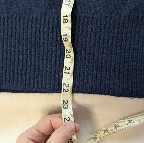 Women's Gentle Herde Yak Wooo Navy Mockneck Sweater - Picture 3 of 3